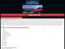 Tablet Screenshot of finelineautobodyandtowing.com